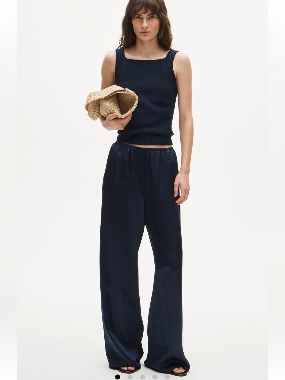 NWT JCrew Tall Cosmo pant in luster charmeuse - Navy - Small Tall - CN716